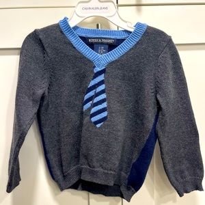 New 18M baby boy sweater with Tie and elbow pads
